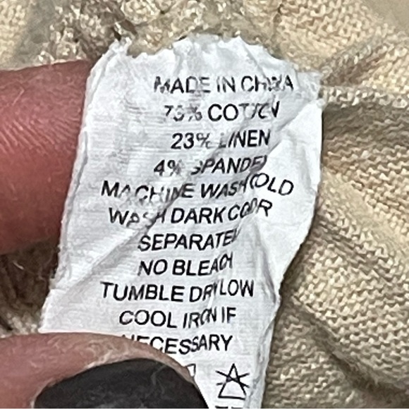 Prana ivory rollup cargo long hiking cotton linen shorts S - Picture 8 of 8